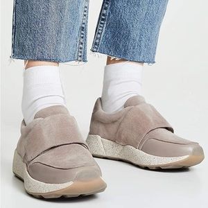 Vince Light Woodsmoke Gauge Suede Leather Laceless Sneakers Size 9